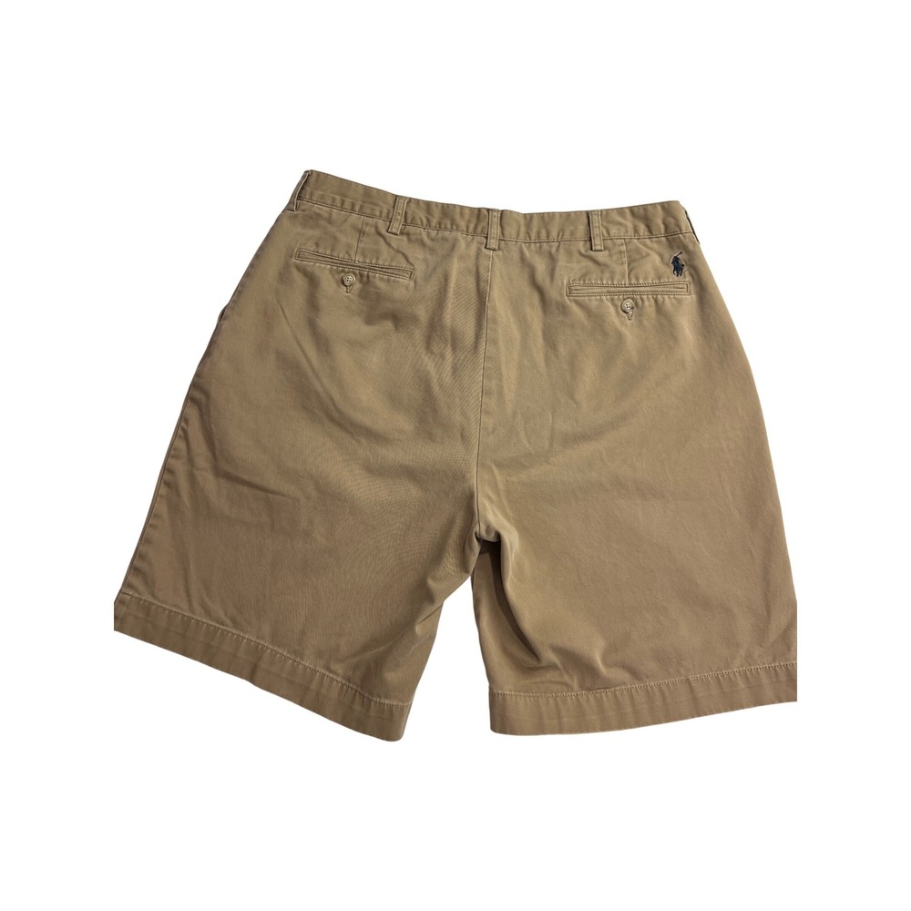 Polo Ralph Lauren Prospect Short Mens 36 Tan Chino Cotton Flat Front Classic A10